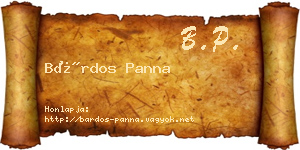 Bárdos Panna névjegykártya